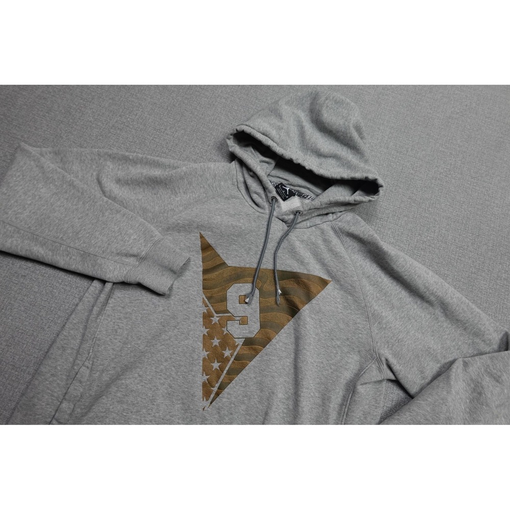 Jordan Sweatshirt Mens Large Gray Pullover Hoodie USA Flag 9 Graphic Fleece